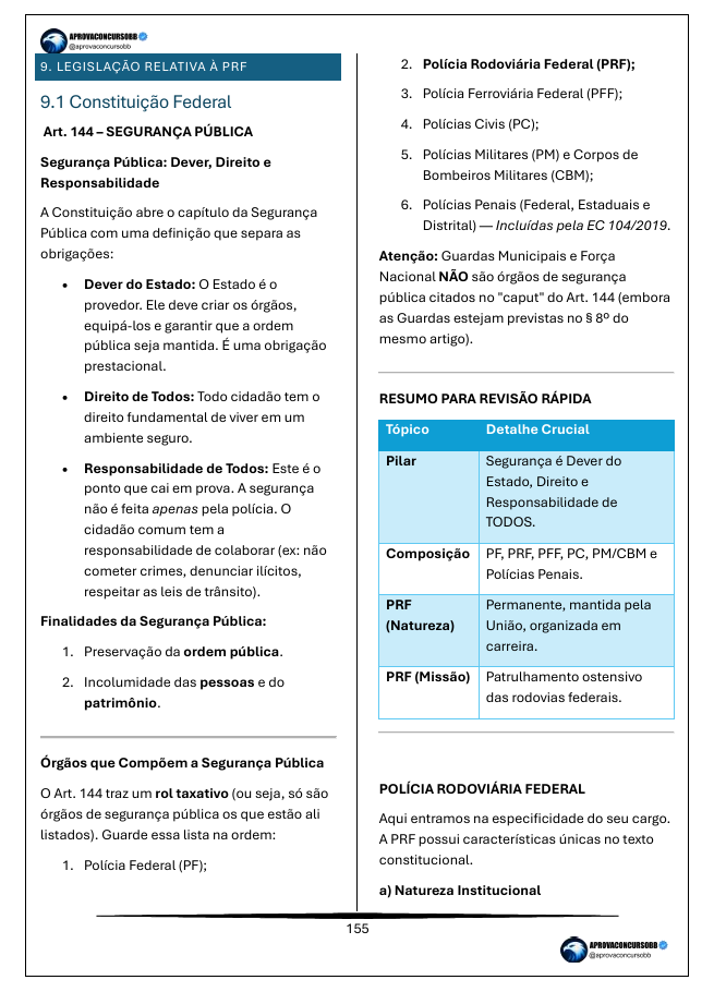 Legislação PRF: resumo estratégico do que realmente cai